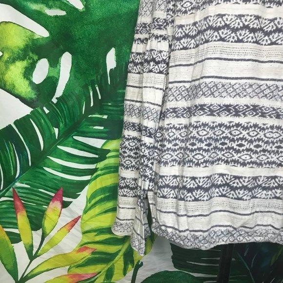 Lucky Brand Women's Medium Grey Beige Long Sleeve Boho Fall Cute Blouse - Picture 8 of 9